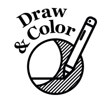 3-in-1 concept icon: Creative coloring and hand-drawn illustrations.