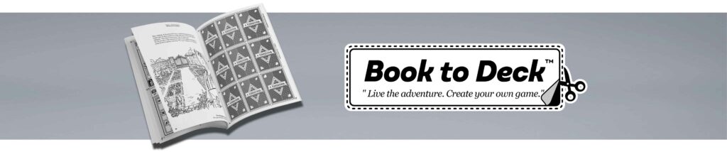 Book to Deck brand logo with open book icon.