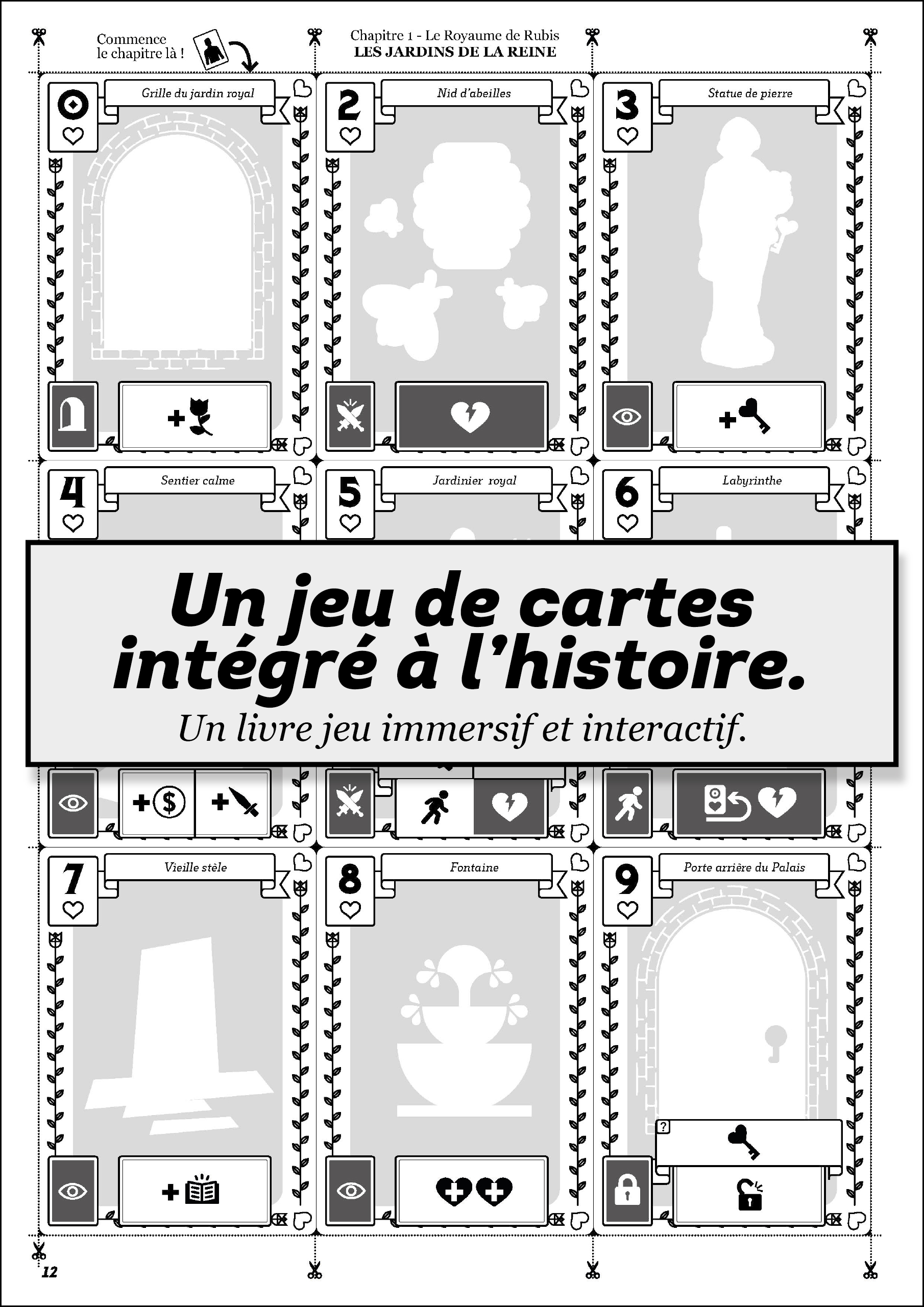 Book to Deck™ page livre jeu cartes DIY intégré à découper