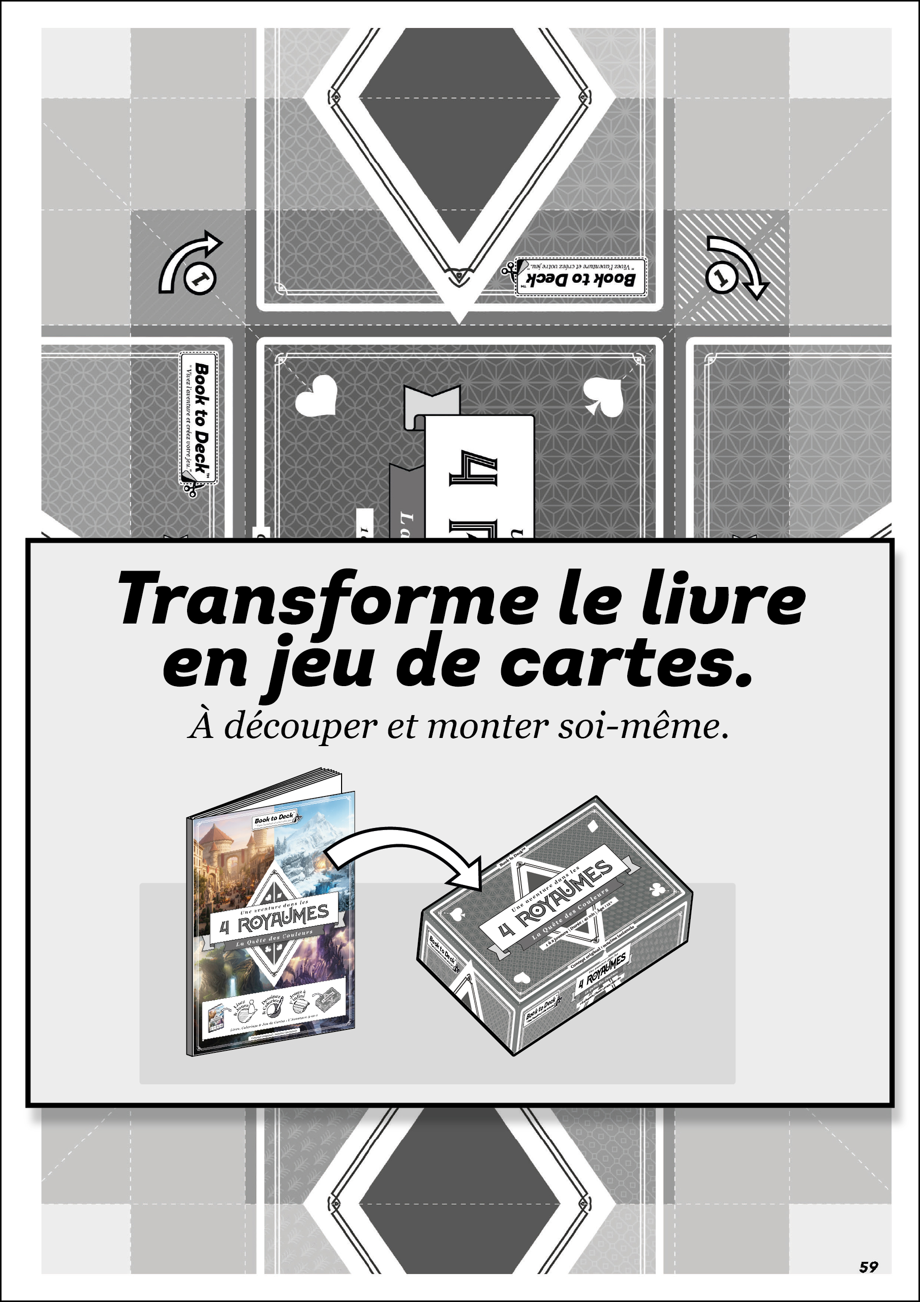 Book to Deck™ libre jeu transformation jeu de cartes physique boite de rangement DIY jeu de société
