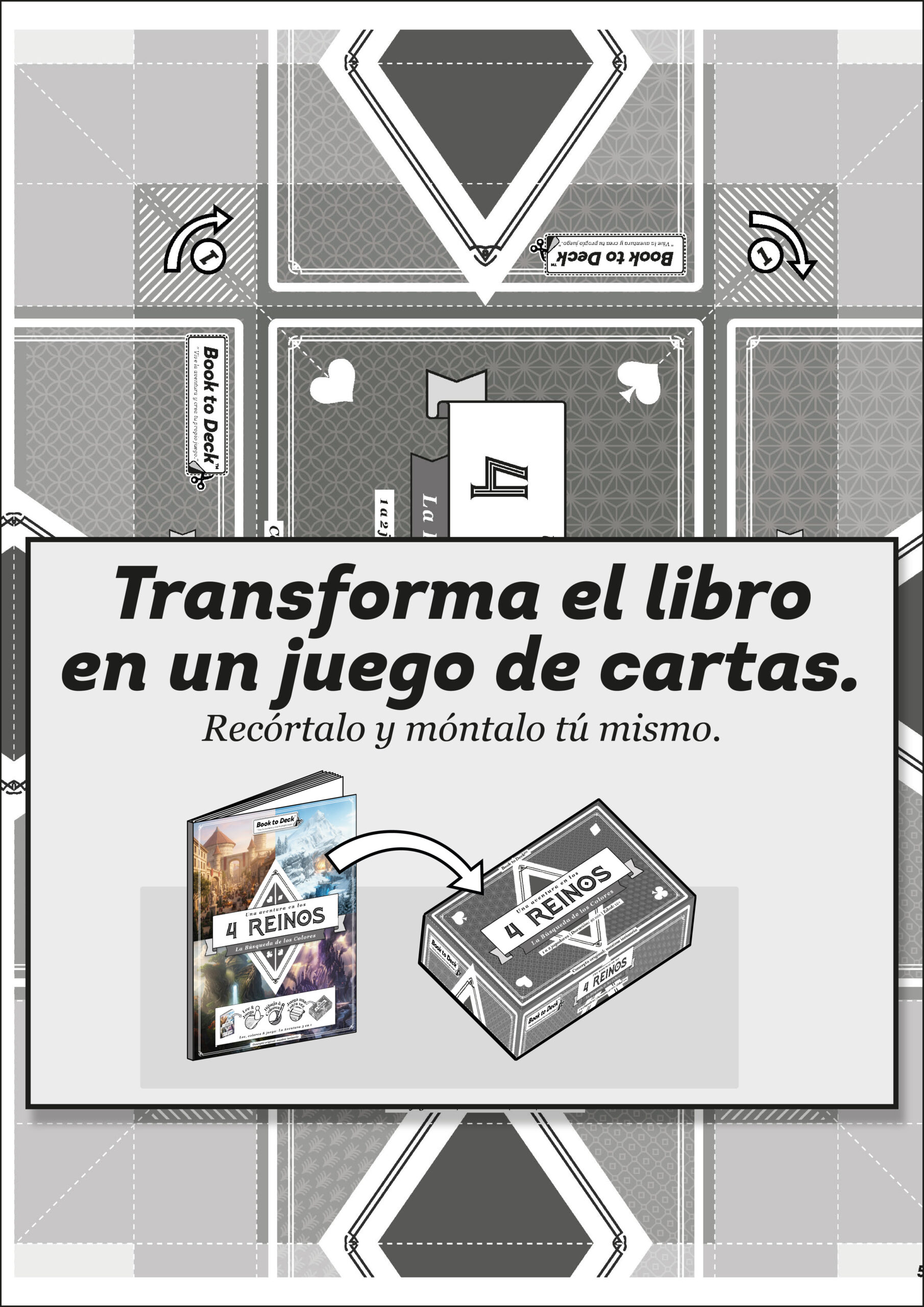 Pagina libro juego cartas transformacion caja juego de mesa