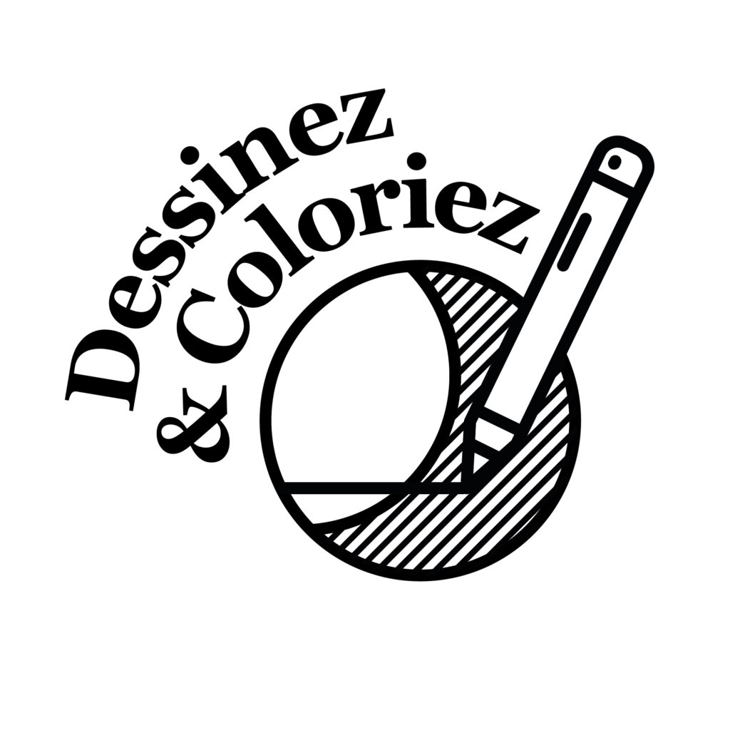Pictogramme concept 3-en-1 livre-jeu coloriage dessin